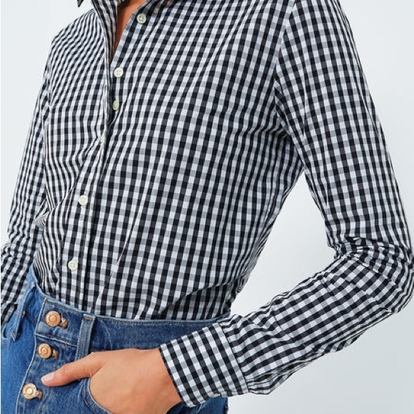 The Shirt by Rochelle Behrens Black and White Gingham Button Down - Picture 4 of 10